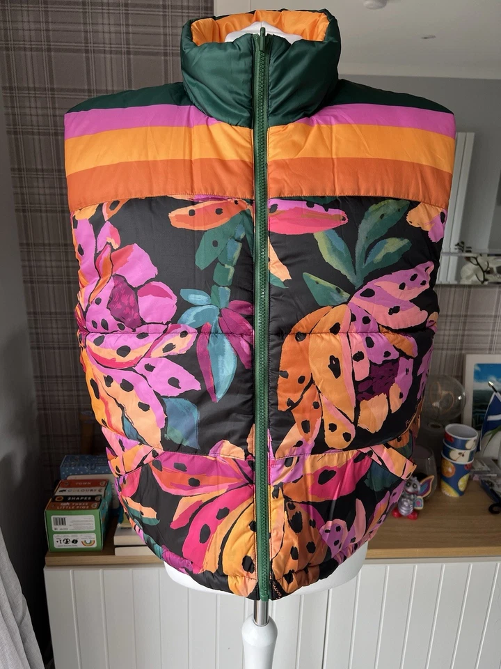 RARE Farm Rio Colorful Banana Reversible Puffer Gilet/Waistcoast - Image 4 of 4