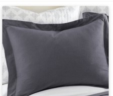 Linen Sham - Unfilled - Levtex Home- Charcoal 20 L X 26 W 100 Linen