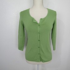 Ann Taylor Loft Sweater Cardigan Shirt Top Blouse Button-Up Scoop Neck Womens XS