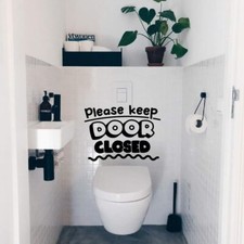 Door Toilet Bathroom Rules Quote Vinyl Art Sticker D cor Home Room Wall Decals