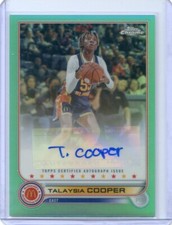 2022 Topps Chrome McDonald's TALAYSIA COOPER #CA-TC AQUA REFRACTOR AUTO #89/99