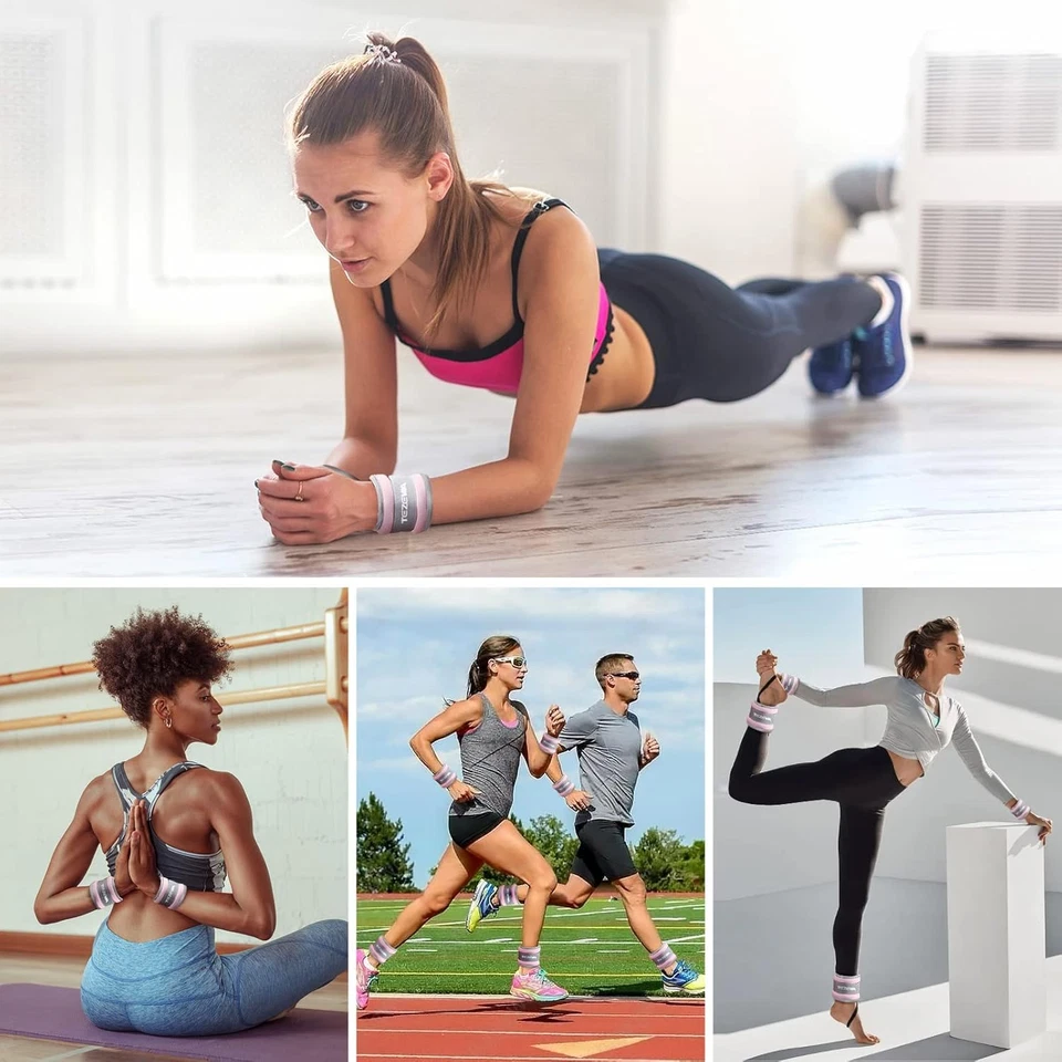 Par de Pesas de Tobillo Brazo Pierna Muñeca Ejercicio Gimnasio Entrenamiento Entrenamiento Ajustable Nuevo Foto 2 de 4