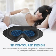 Black 3D Sleep Mask For Men  Women Eye Mask Sleep Blindfold Travel Accessories