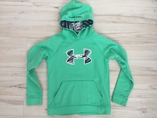 UNDER ARMOUR YMD GRAPHIC PULLOVER HOODED SWEATER COLOR GREEN