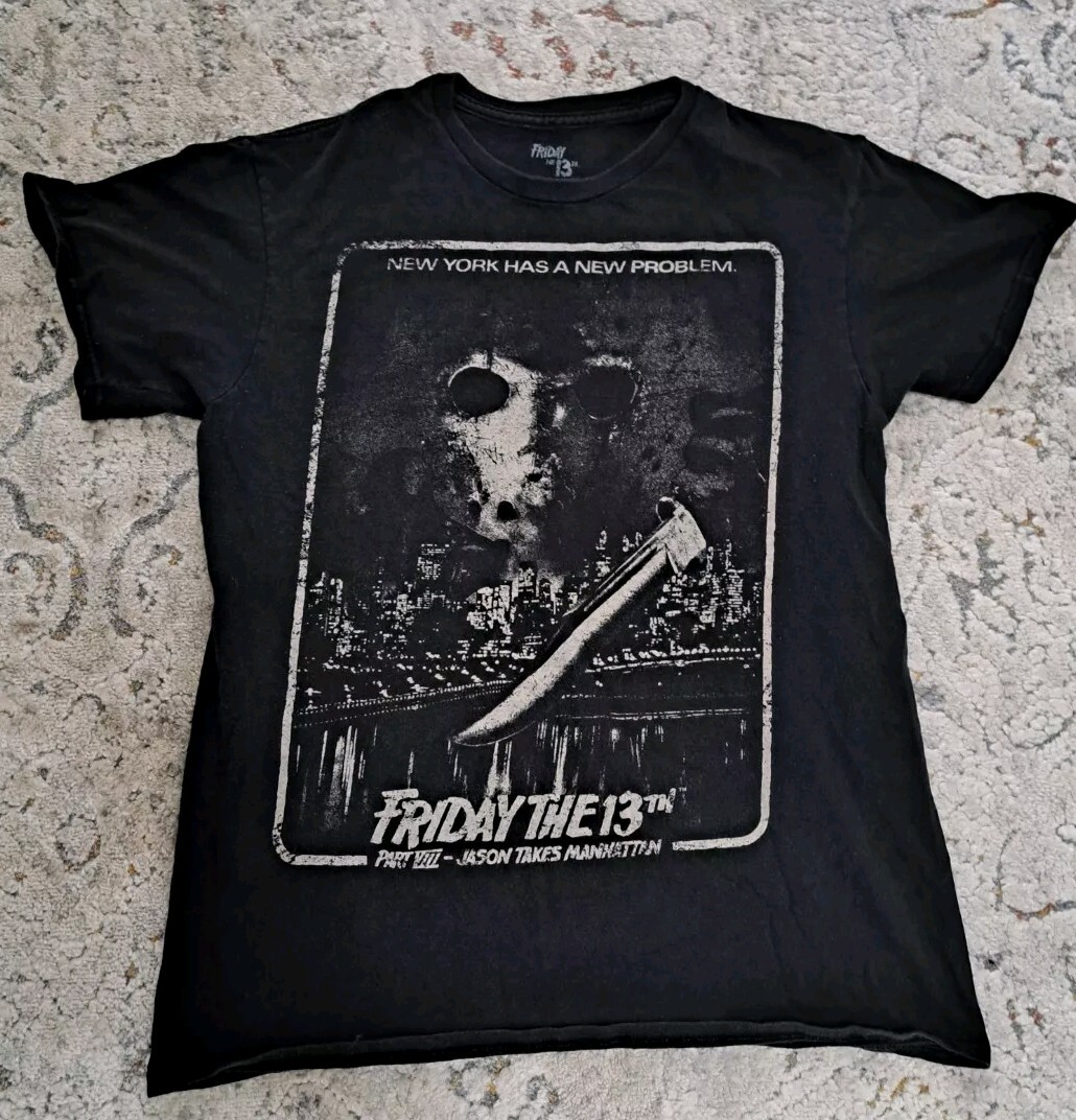 Official Friday The 13th Part VIII Black T-Shirt Unisex - Medium - Out Of Print