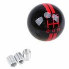 5 Speed Gear Shift Knob Shifter Black Red Ball For Ford Mustang Shelby GT 500