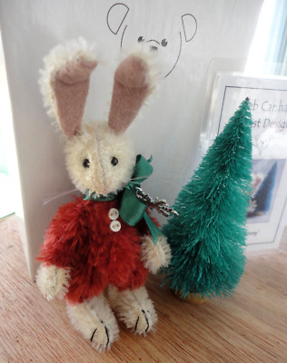 Deb Canham artist  ~ Blizzard Bunny and Christmas tree 2008 Ltd Edition 14 of 65