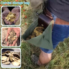 Portable   Metal Detecting Finds Pouch Canvas Drawsting Waist Bag Outdoor