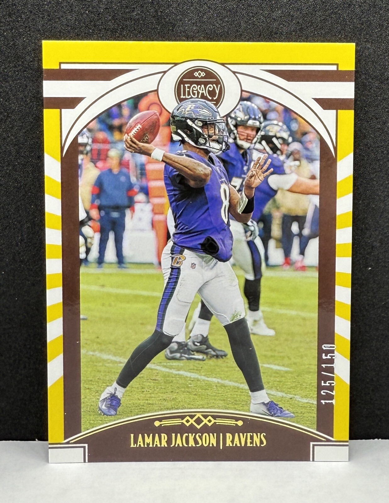 Lamar Jackson 2020 Panini Legacy YELLOW #d 125/150 Baltimore Ravens Louisville