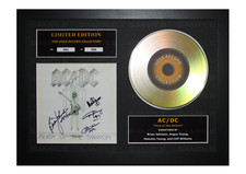 AC/DC Signed Gold Disc Album Ltd Edition Framed Picture Memorabilia