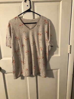 2x Basic Edition Tan Blouse With Flowers Short Sleeves