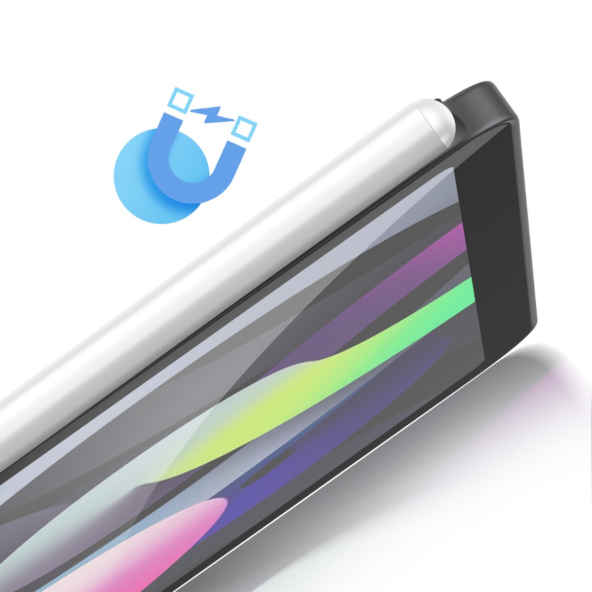 Stylet capacitif pour iOS et Android noir ultra mince avec charge USB-C