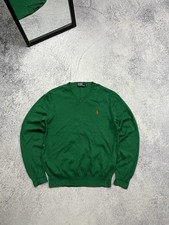 Vintage Polo Ralph Lauren Pima Cotton V Neck Jumper Sweater Men  s Size L
