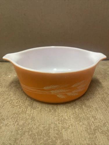 Pyrex Autumn Harvest Wheat Vintage 472-B Casserole Dish 750ml No Lid