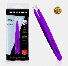 Tweezerman Slant Tweezer Purple Large 9cm Stainless Steel Eyebrow Hair Plucker