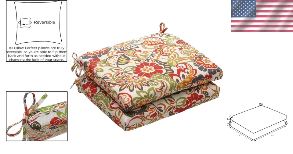 Elegantes almohadillas florales para sillas de interior/exterior con lazos - 16 Foto 2 de 4