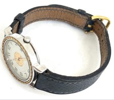 HERMES Wristwatch Sellier Date White Dial Coin Pattern Gold Genuine strap