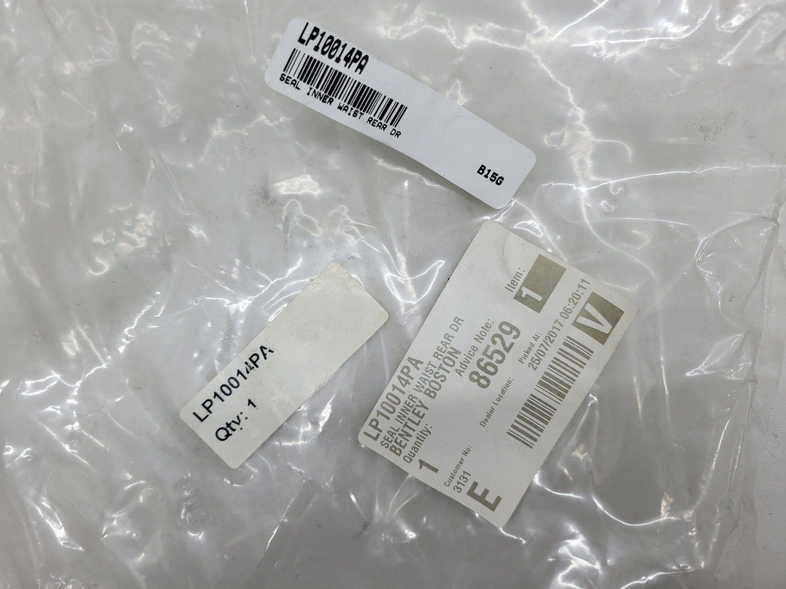 Rolls Royce / Bentley Seal Inner Waist Rear Dr LP10014PA