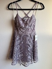 Extraordinary Lavender Lace Mini Dress Sz 1