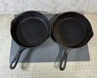 Vintage Wagner Ware Sidney O No. 6  1056 O Cast Iron Skillet Plus 9 Inch Skillet