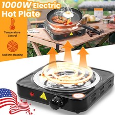 Portable Electric Single-Burner Hot Plate Kitchen Cooktop Cooking Stove 1000W US