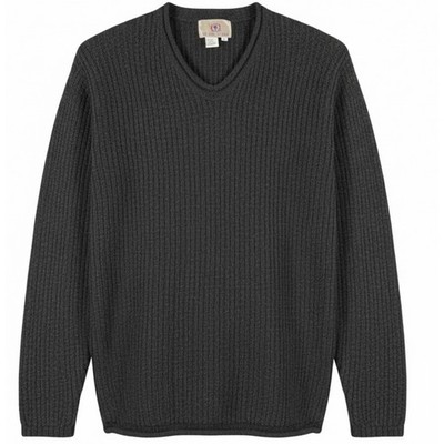 The Territory Ahead  Roll Neck Sweater Mens L Charcoal Gray 100% Wool Ribbed