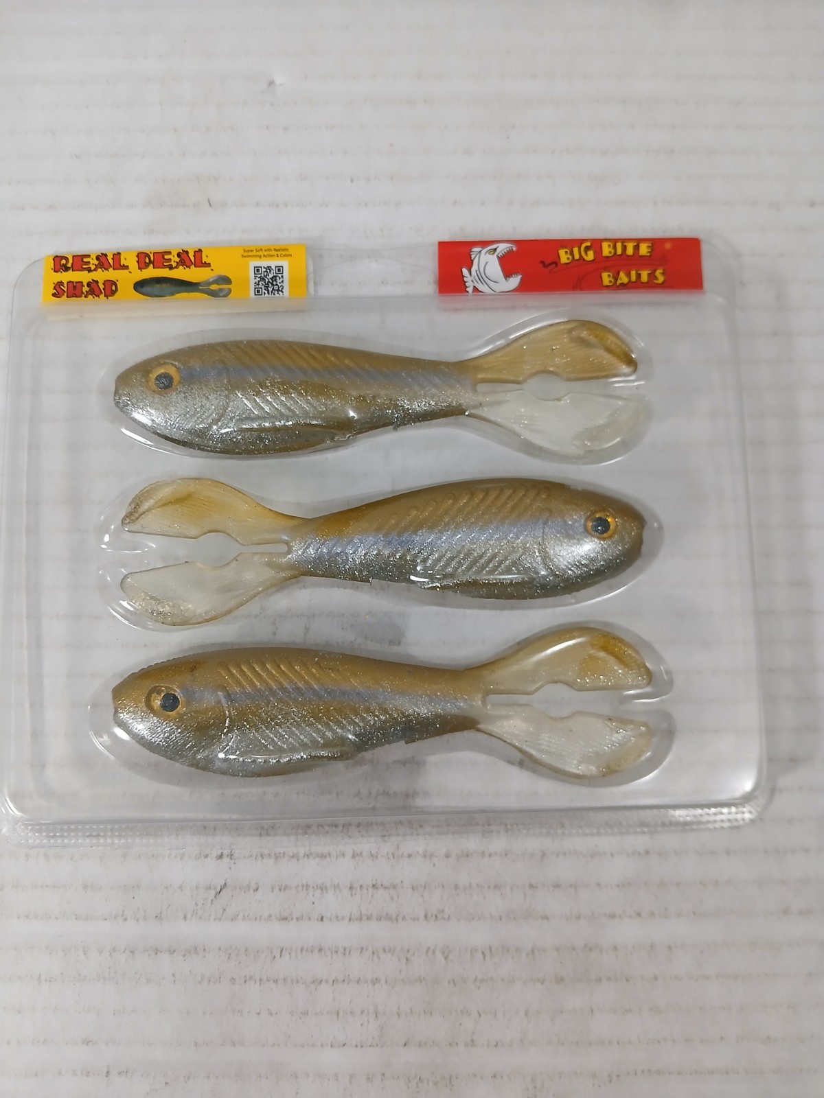 Big Bite Baits 5" Real Deal Shad 3pk Light Hitch Soft Plastic Swimbait
