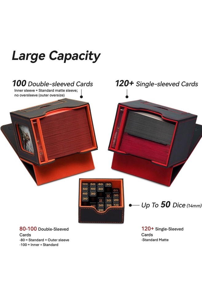 Mage Tech Commander Deck Box for TCGs Magnetic Card Holder Purple and ...