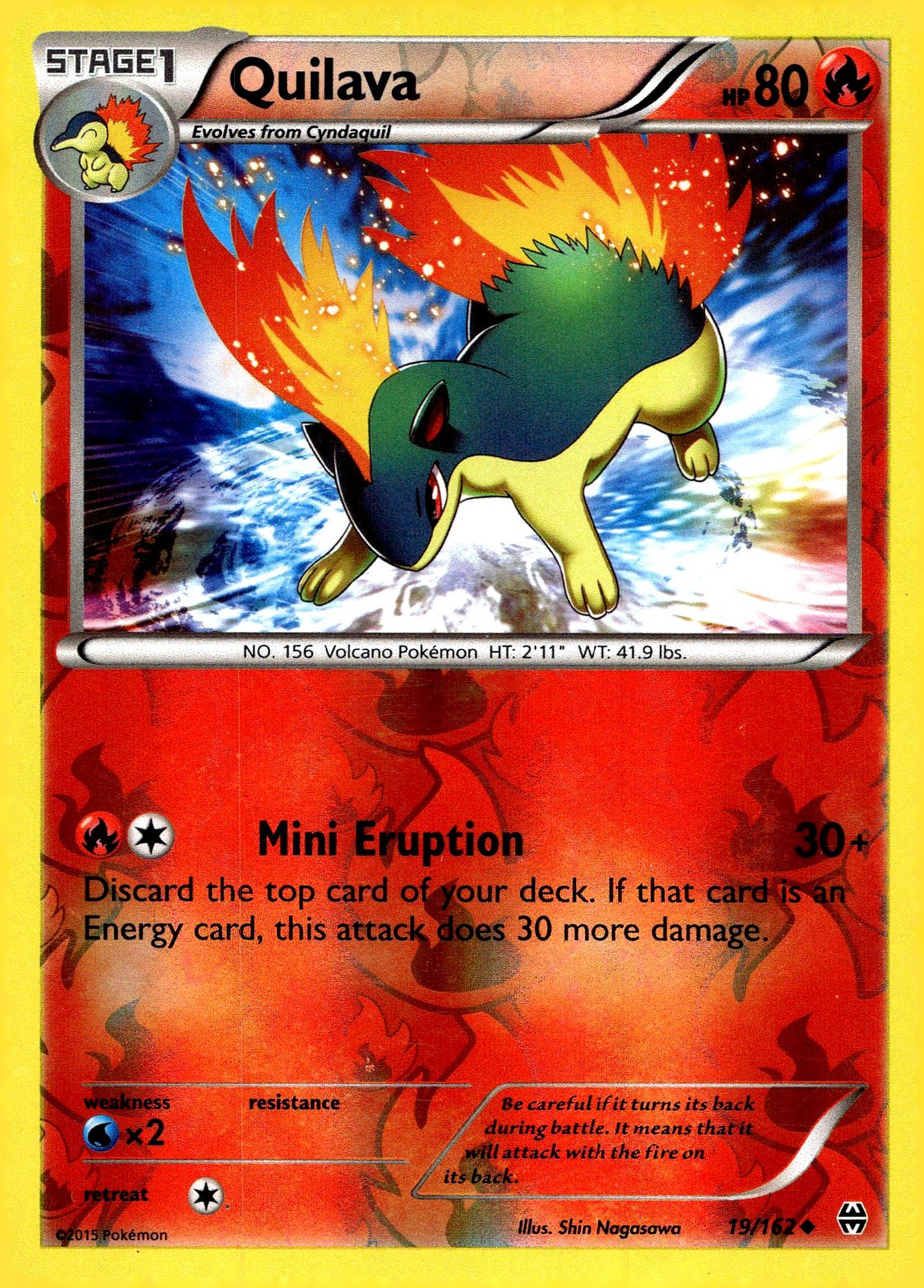 Quilava #19/162 (REVERSE HOLO) XY - BREAKthrough LP - Pokemon Card