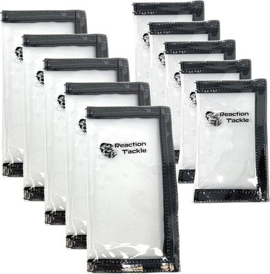 Reaction Tackle Fishing Lure Wraps 10 pk (5 small/5 large) Clear PVC NEW