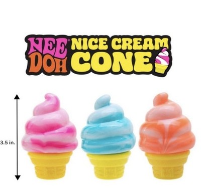 PINK NeeDoh NICE CREAM CONE Ice Cream Squishy Toy 2026 NEE DOH