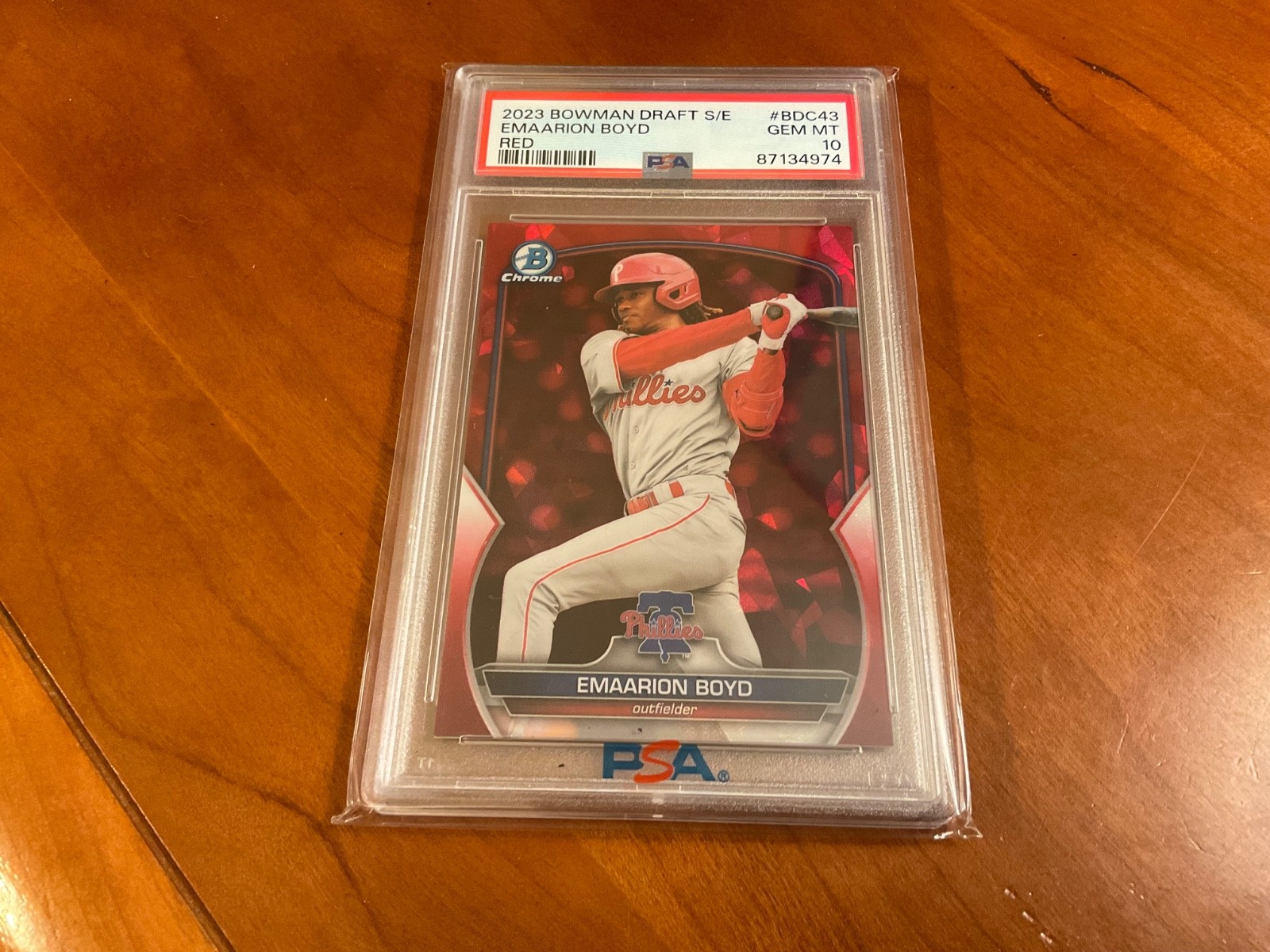 2023 Bowman Draft Sapphire Emaarion Boyd Red! PSA 10! #5/5! Phillies!