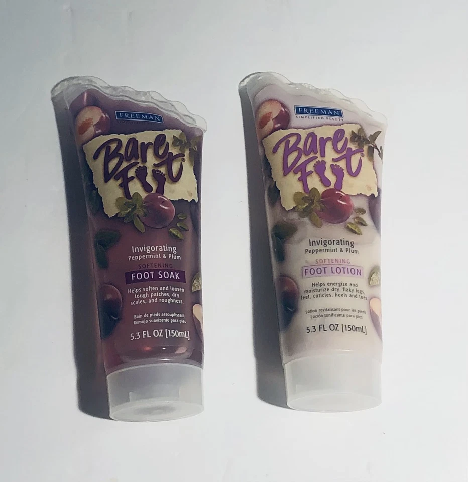 2 Freeman Bare Foot Exfoliating Scrub & Foot Soak Peppermint & Plum 5.3 oz Each - Image 4 of 4
