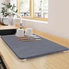Stone Dish Drying Mat Kitchen Counter 16" 12" Quick Dry Super Absorbent