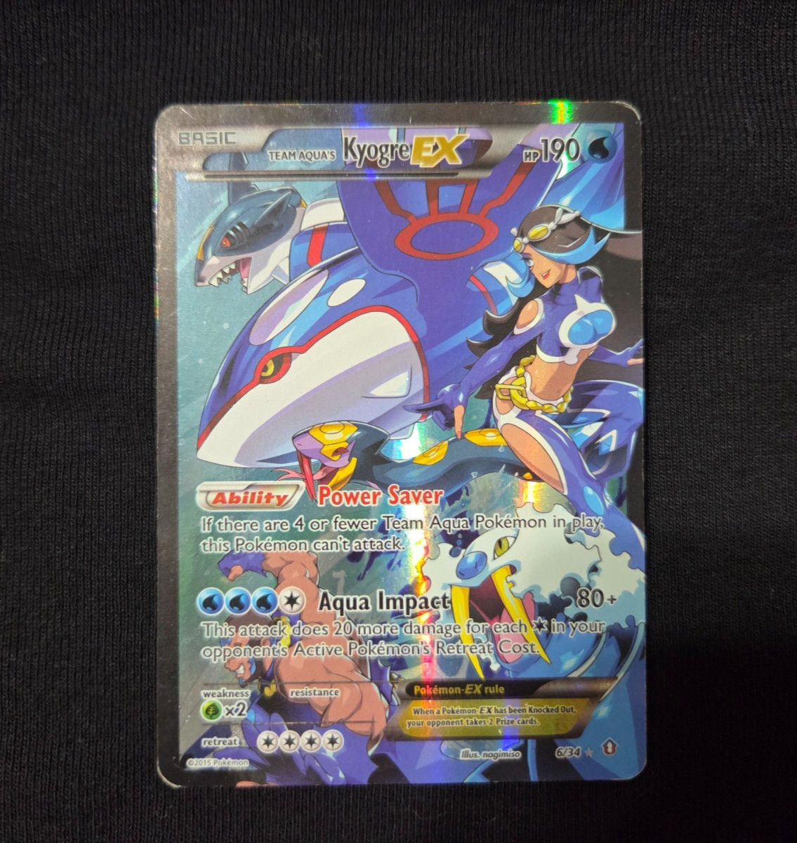 Team Aqua's Kyogre-EX - 6/34 - Holo Rare EX - Double Crisis #6/34 Pokemon TCG