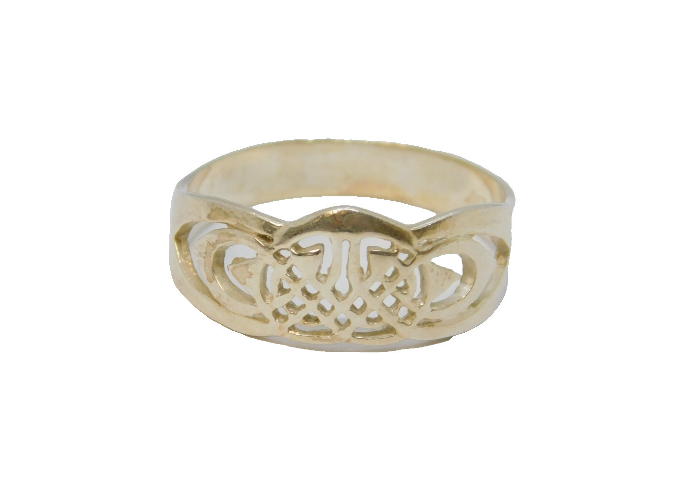 Sterling Silver Cutwork Patterned Heart Band Ring… - image 1