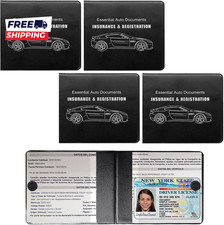 4 PCS Car Registration and Insurance Holder Vehicle Glove Box Organizers