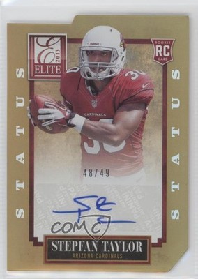 2013 Panini Elite Status Gold Die-Cut 48/49 Stepfan Taylor Rookie Auto RC 0b5