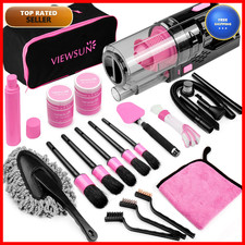 Viewsun 17pcs Car Cleaning Kit Pink Car Interior Detailing Kit High Power
