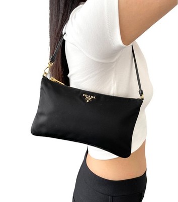 PRADA Vintage Logo Tessuto Nylon Mini Shoulder Bag Pochette Pouch