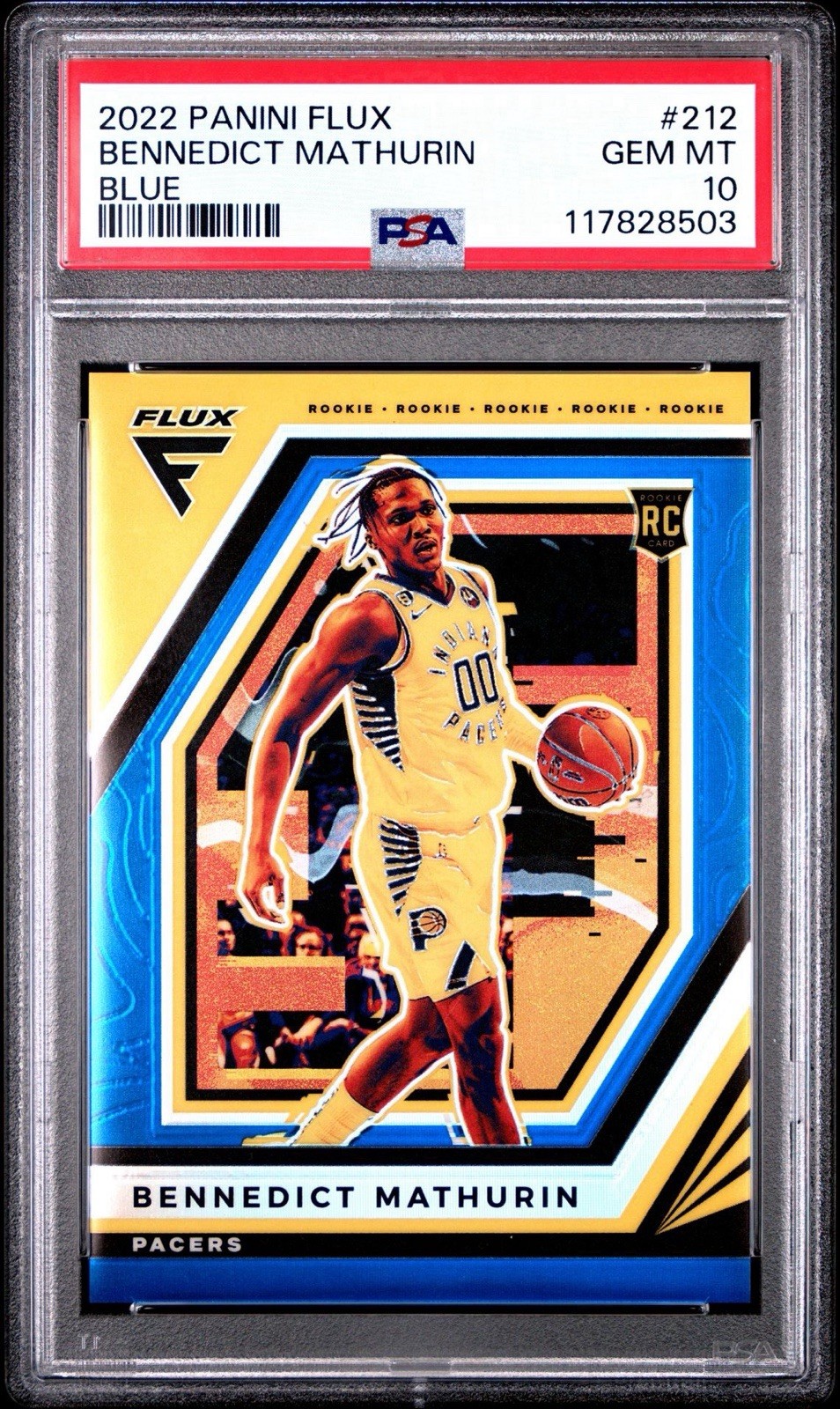 Bennedict Mathurin Rookie 2022-23 Panini Flux Blue /99 PSA 10 Pacers