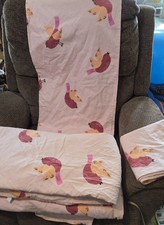 Pink Sheet Set Flannel Cotton King Birds 4 Pc