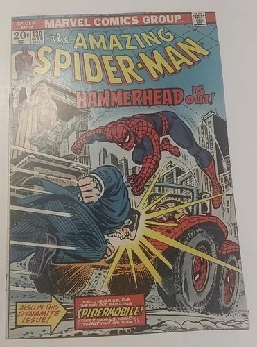 Amazing Spider-Man #130 F/VF (7.0) (Marvel 1974) 1st Spider Mobile, w MVS