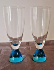 Flauti Champagne Alessi Alessandro Mendini "Din-Don" - Base Blu - Set di 2