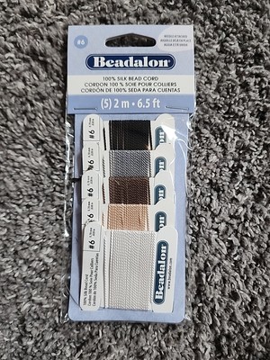 100% Silk Thread Variety Color Pack - Size 6 with Pre-Attached Needle, 5 Pk 