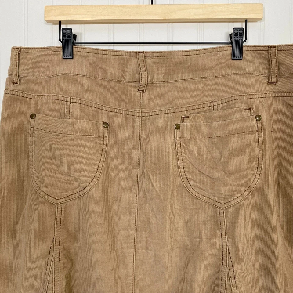 Vintage Fashion Bug Womens Tan Corduroy Skirt Size 20W Y2K Preppy Equestrian - Image 4 of 4