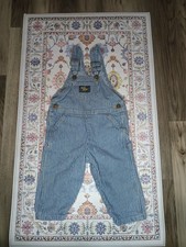 Vintage OshKosh B'gosh 18M Striped Denim Bib Overalls One-Piece Blue/White