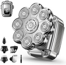 9D Head Shavers for Bald Men, 5 in 1 Detachable Head Shaver with LED Display, IP