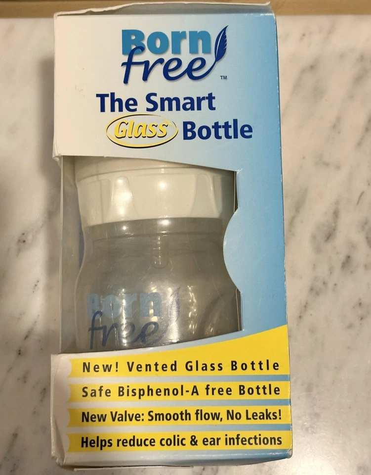 Born Free The Smart Glass Bottle Vented 5oz. 0+ Months Reduces Colic NEW! - Image 2 of 4