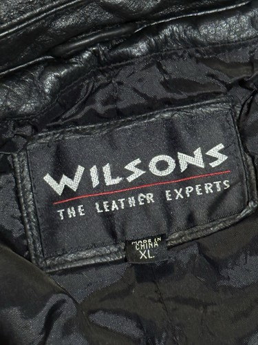 Veste boutonnée homme XL vintage en cuir noir par Wilsons Leather - Photo 10/22